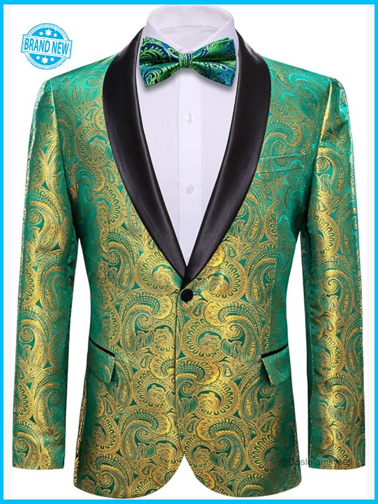 Paisley Sport Coat Lightweight Blazer Elegant Shawl Collar Formal Vintage